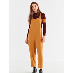UO Relaxed Fit Overalls in Burgundy